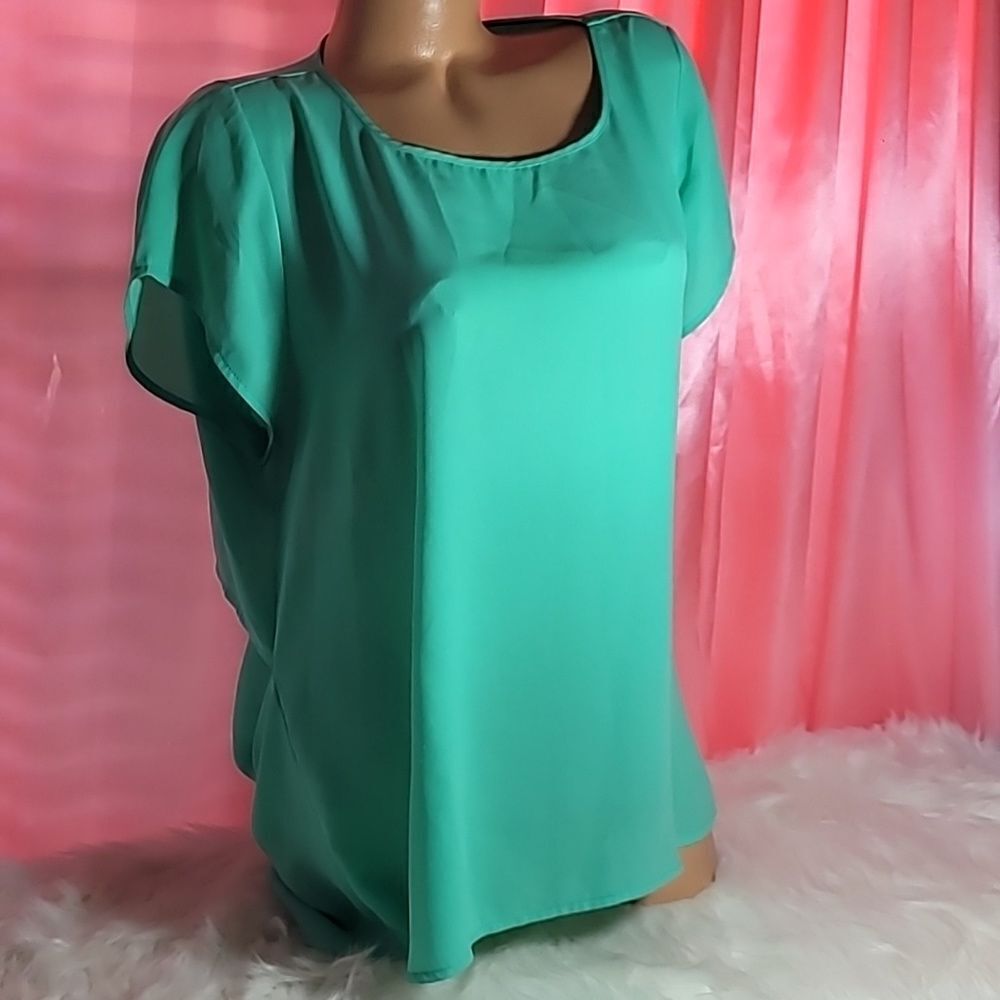 1662 HEARTSOUL PLUS  Green Blouse Size XL